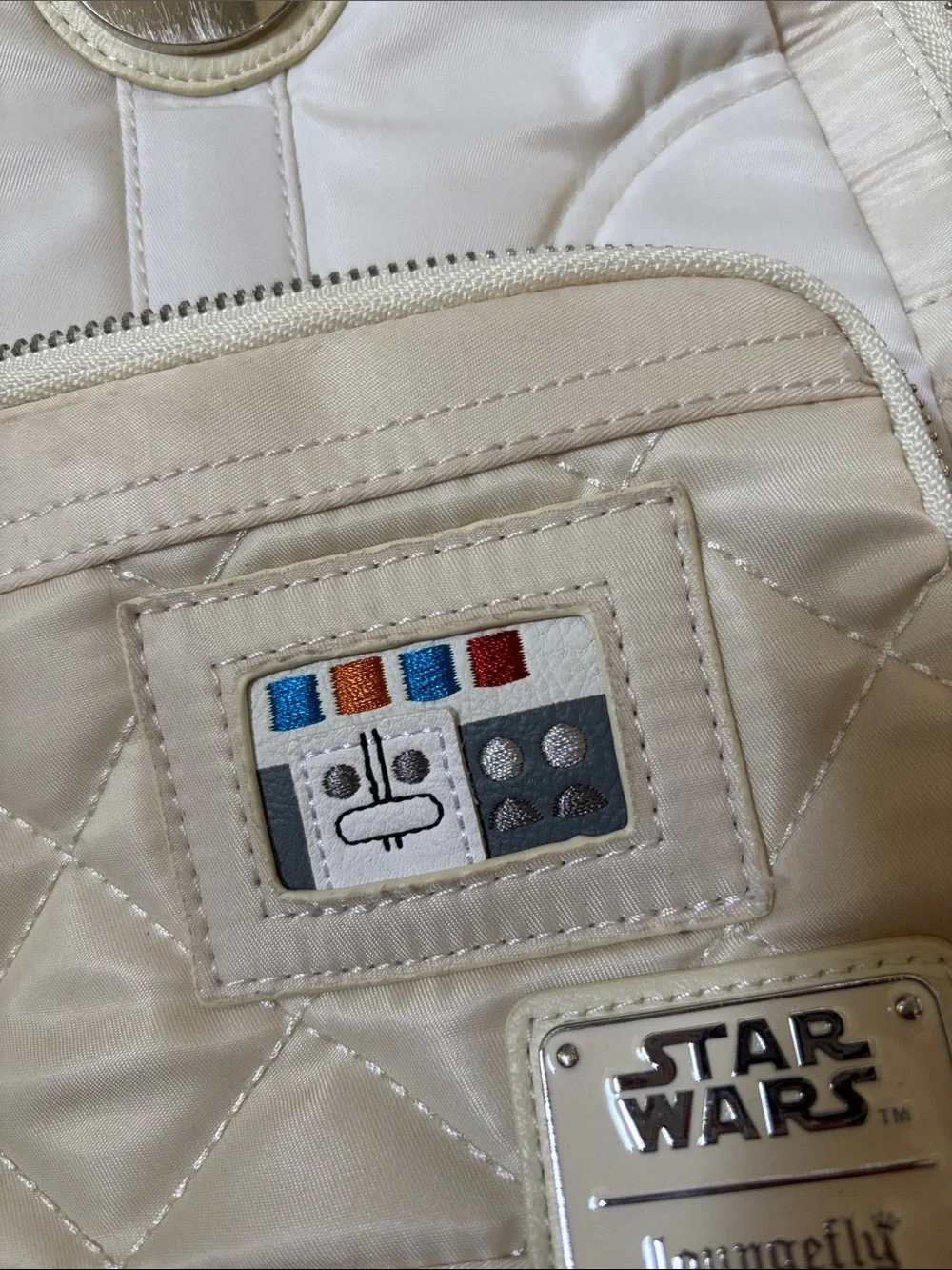 Loungefly Cream Quilted Star Wars Rebel Emblem Mini Backpack Hoth Princess Leia